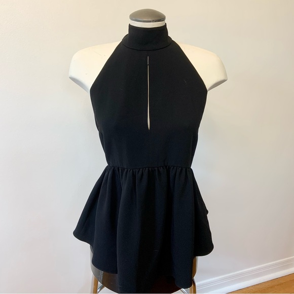 Elizabeth and James black low back peplum tank top - Picture 5 of 6